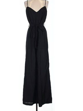 NWOT Tallulah Sunrise Black Wide-Leg Jumpsuit V-Neck Spaghetti Straps Small